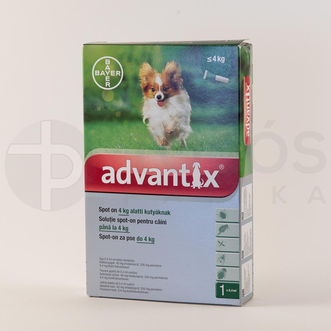 Advantix spot on 0,4ml 4kg alatti kutya A.U.V. 1x