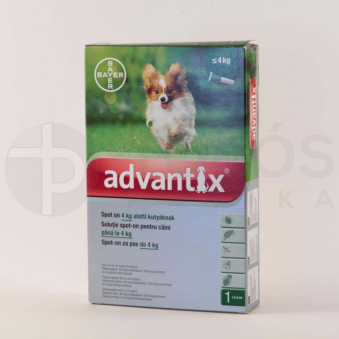 Advantix spot on 0,4ml 4kg alatti kutya A.U.V. 1x