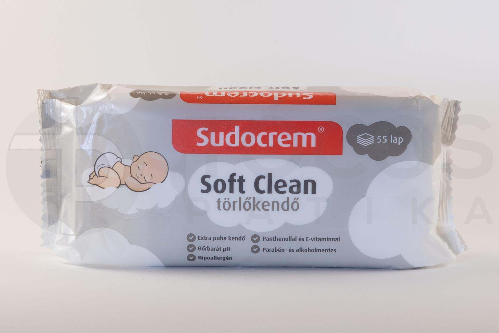 Sudocrem Soft Clean krémes törlőkendő 55x