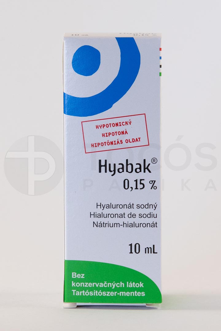 Hyabak nedvesítő szemcsepp 0,15% 1x10ml