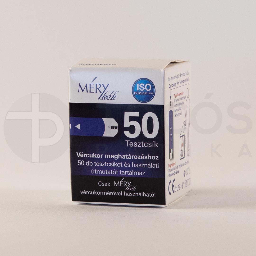 Mérykék tesztcsík vércukormérőhöz  50x