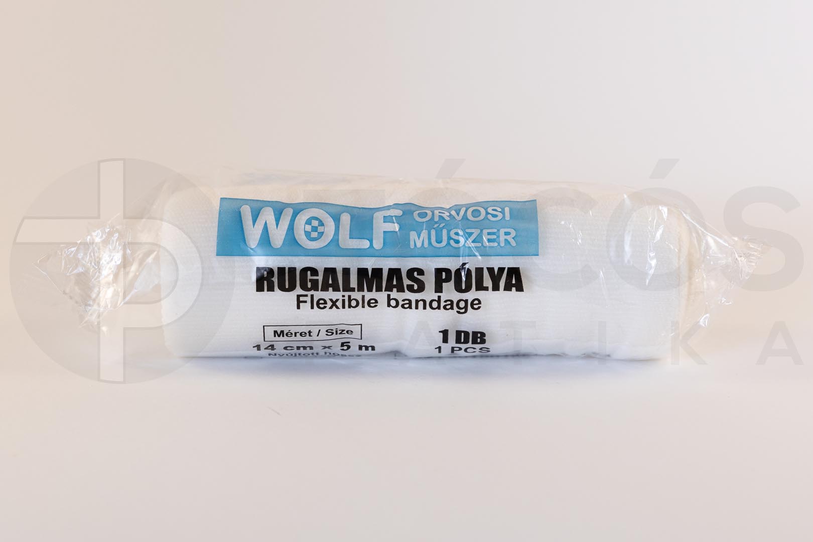 Rugalmas pólya fehér WOLF OM 14cm x 5m 1x