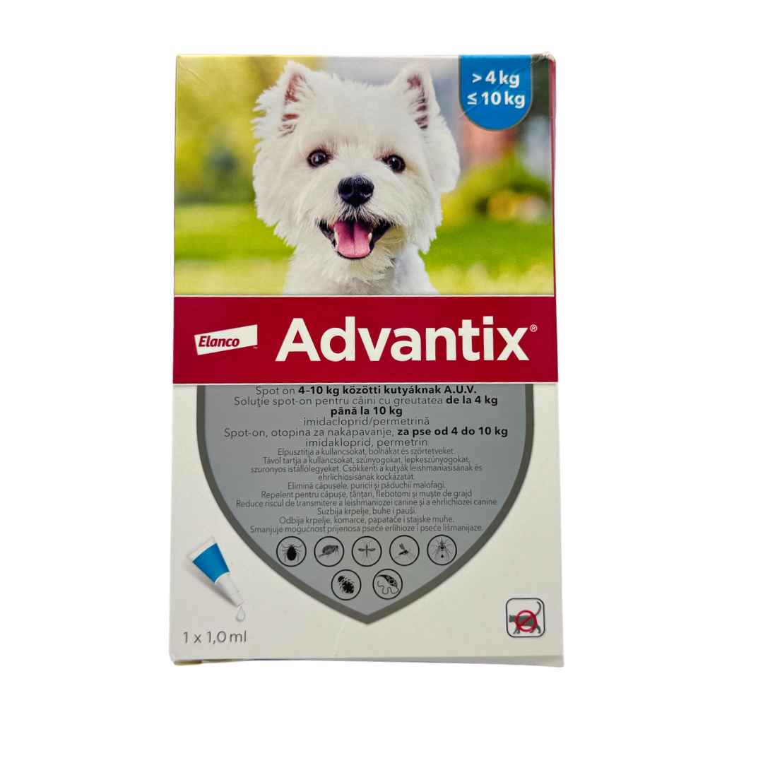 Advantix spot on 1,0ml 4-10kg között kutya A.U.V. 1x