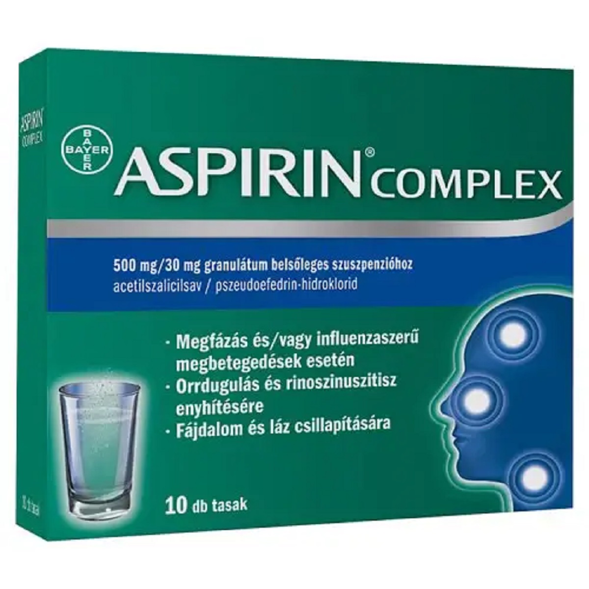 Aspirin Complex 500 mg/30 mg gran. bels. szuszp. 10x