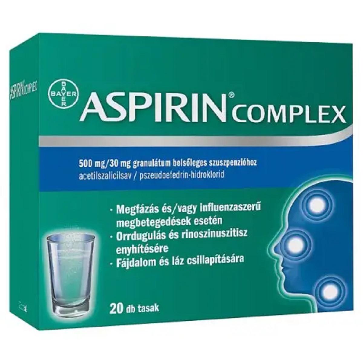 Aspirin Complex 500 mg/30 mg gran. bels. szuszp. 20x
