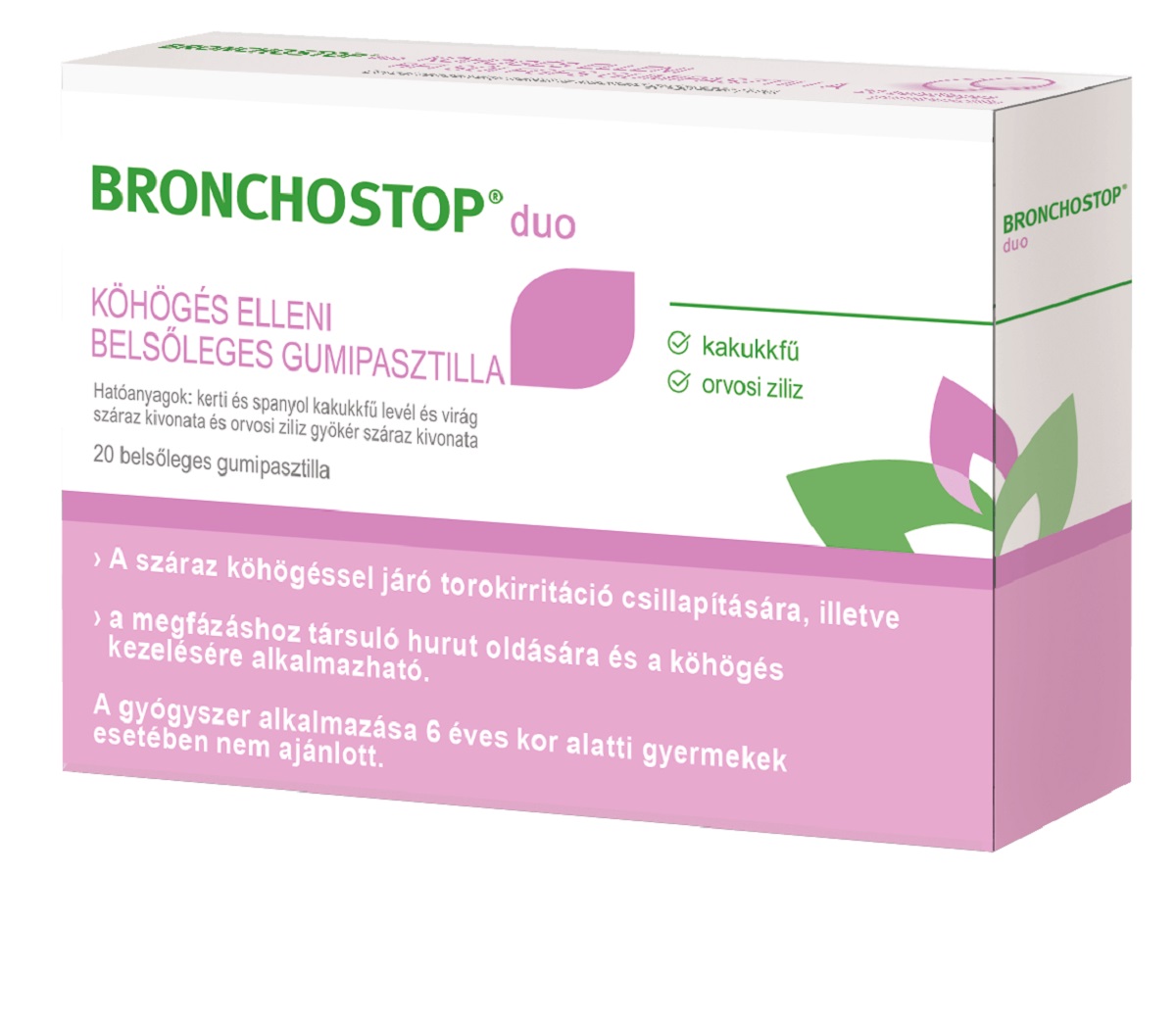 Bronchostop Duo köhögés elleni bels. gumipasztilla 20x