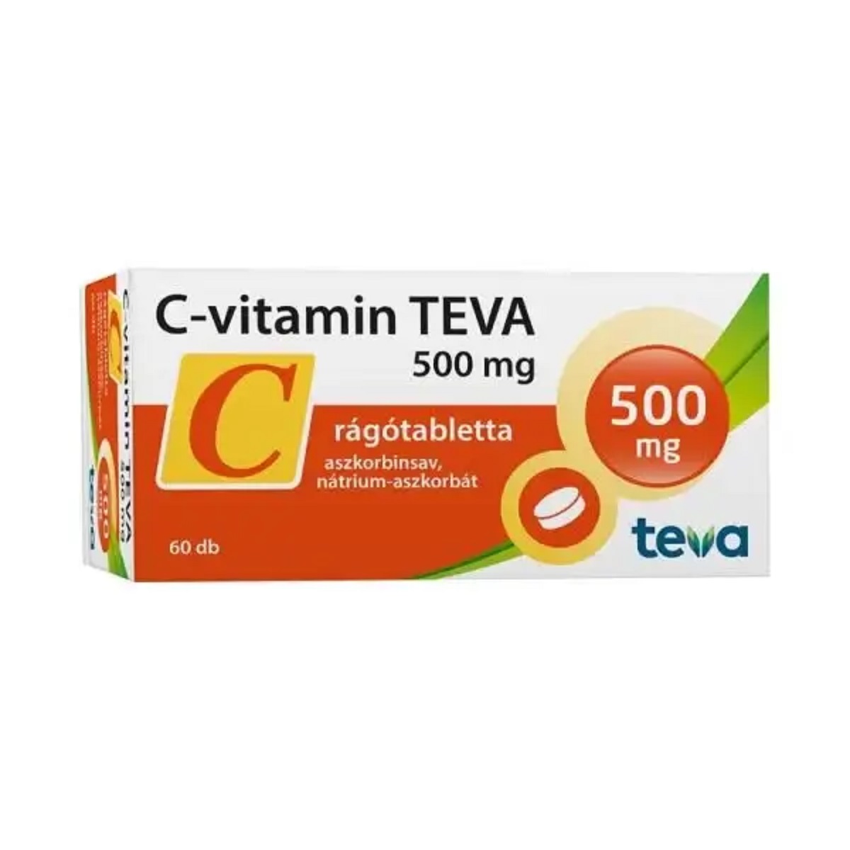 C-vitamin TEVA 500 mg rágótabletta 60x