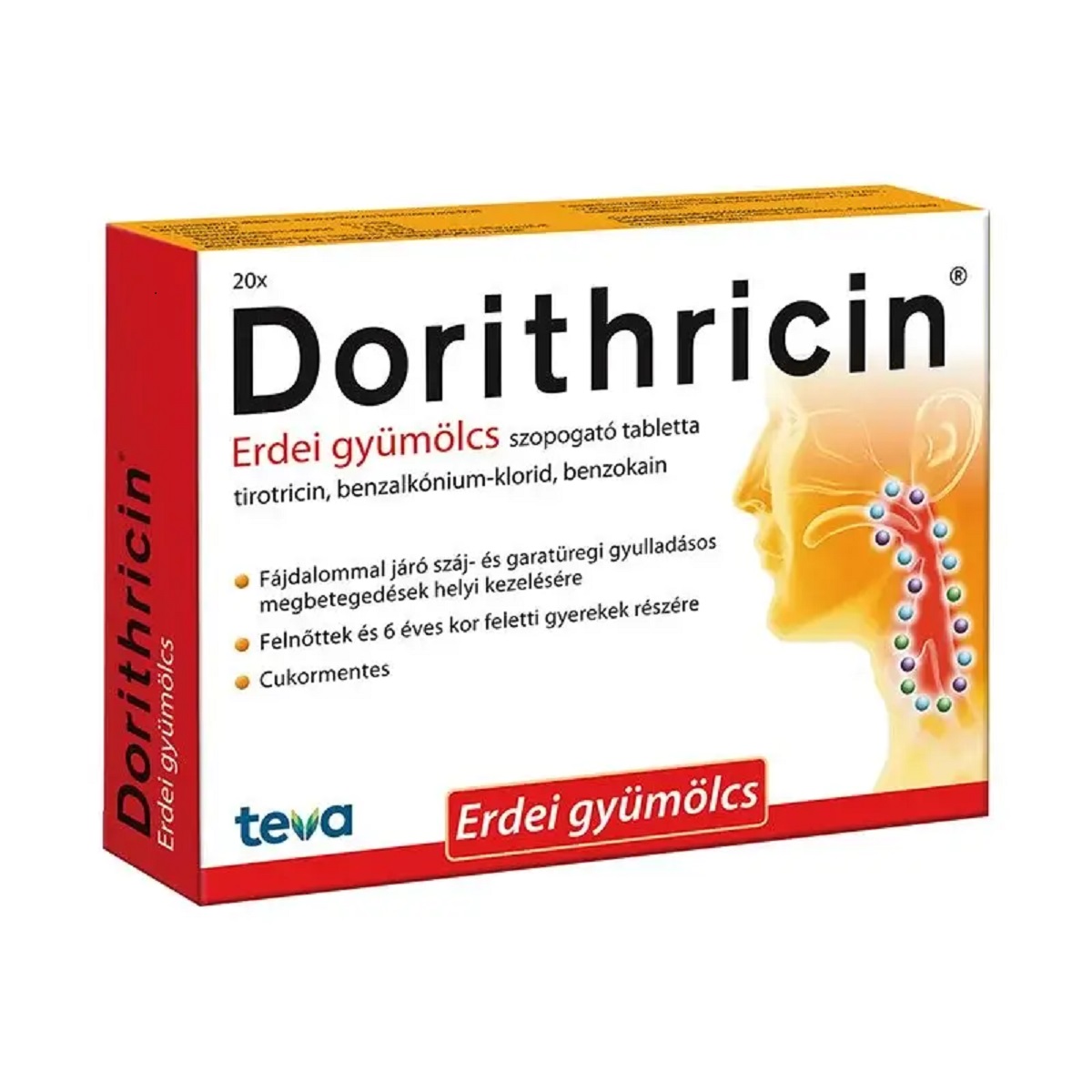 Dorithricin erdei gyümölcs szopogató tabletta 20x