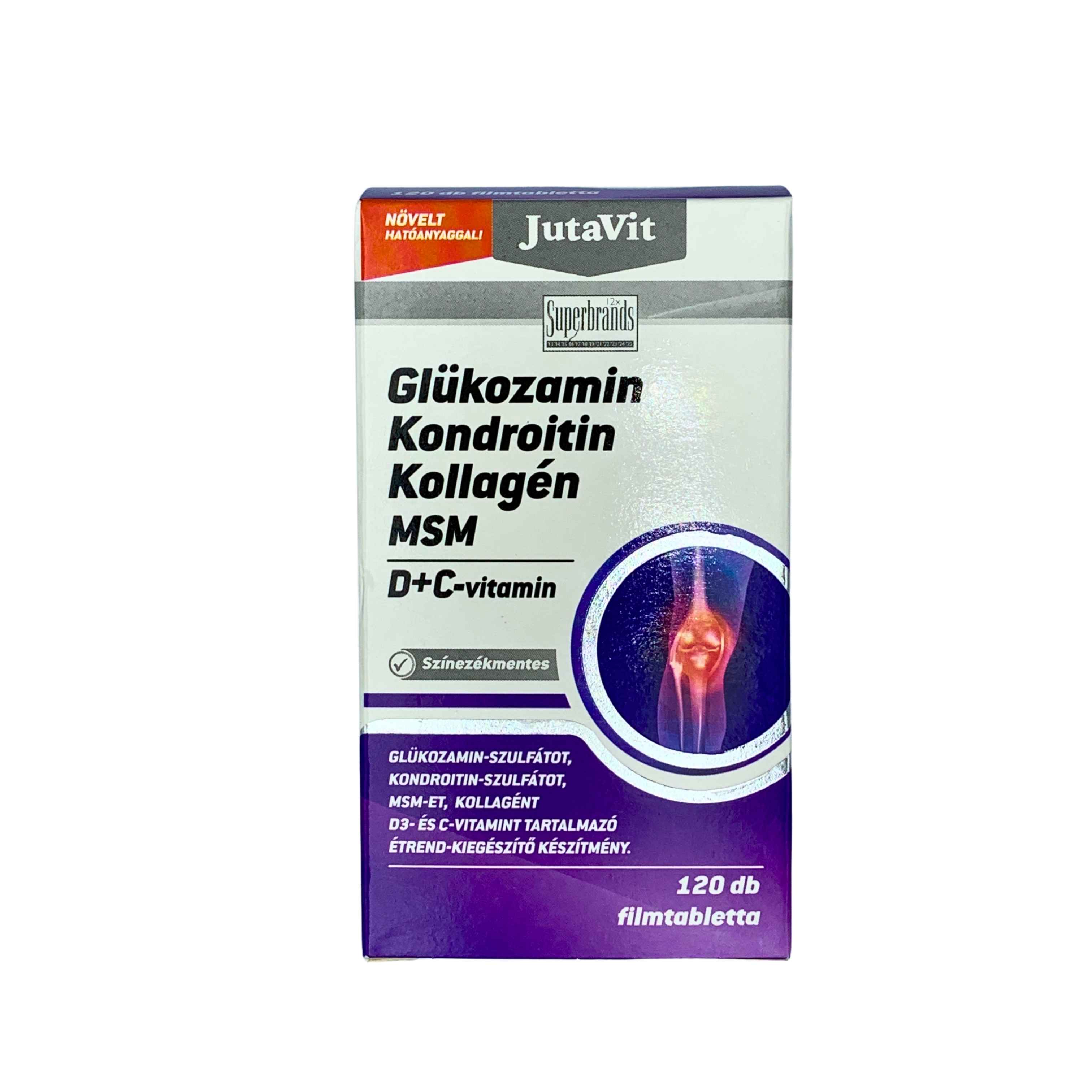 JutaVit Glükózamin Kondroitin kollagén MSM ftbl. 120x