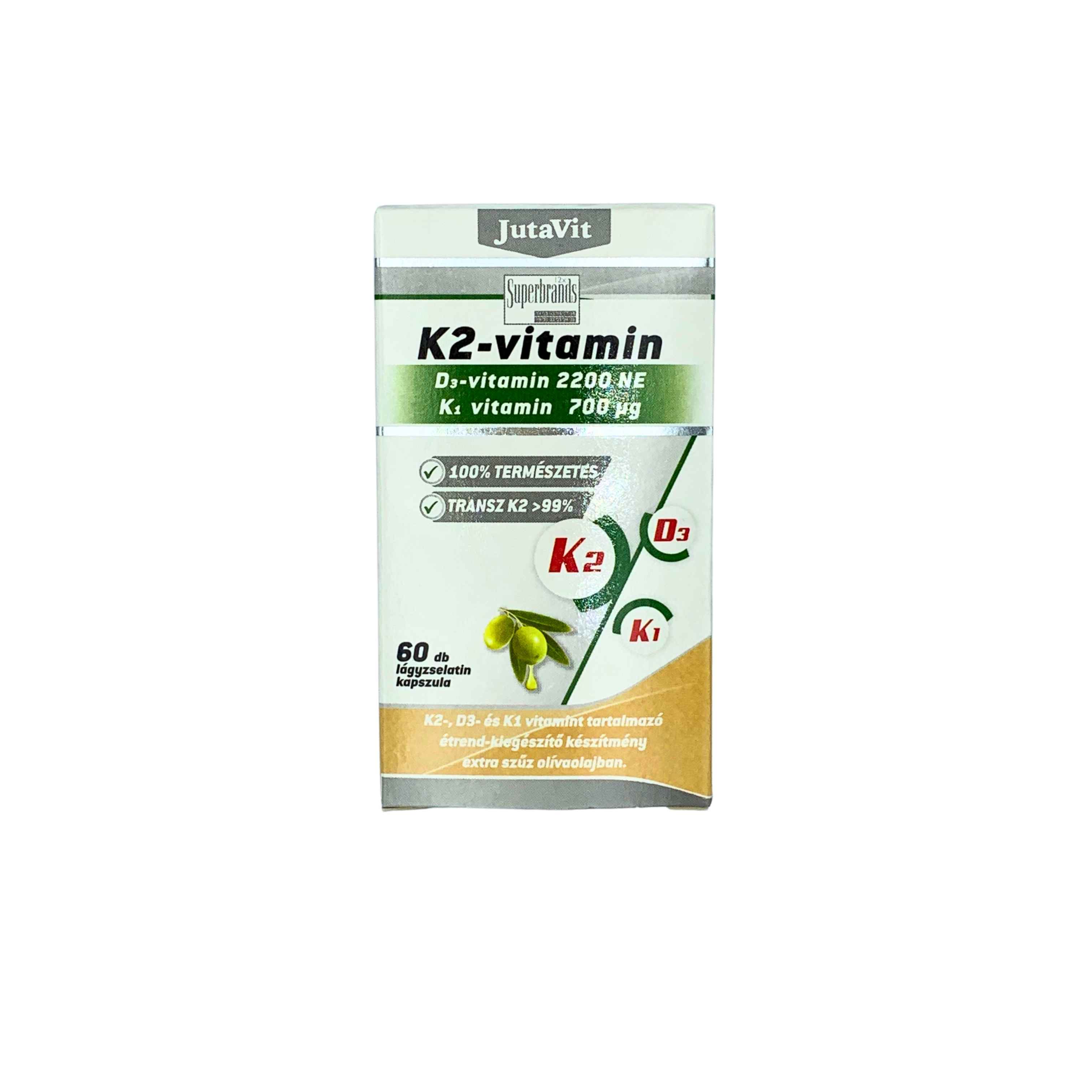 JutaVit K2-vit. 120 mcg+ D3-vit.+ K1-vit. kapsz. 60x