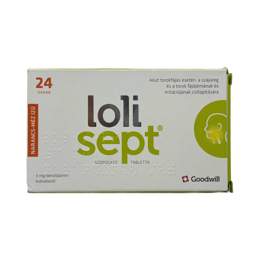 Lolisept 3 mg narancs-méz ízű szopogató tabletta 24x 