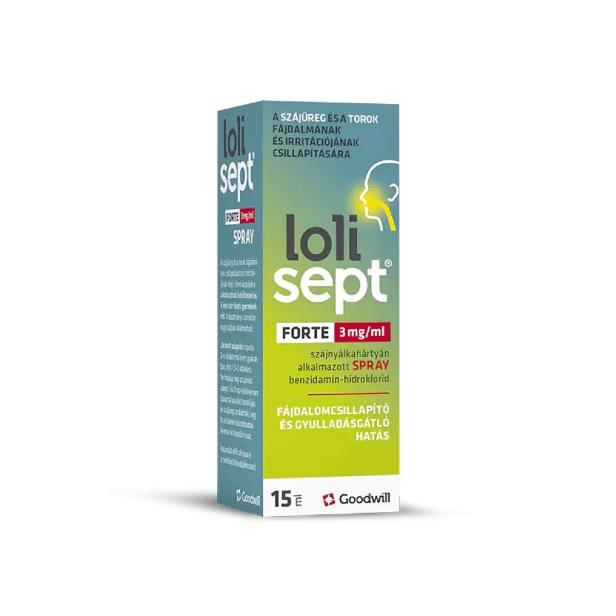 Lolisept Forte 3mg/ml szájnyálkahártyán alk. spray 15ml