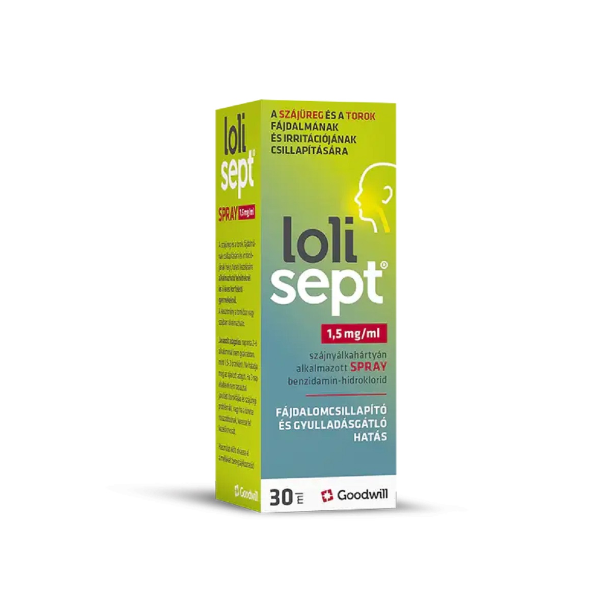 Lolisept 1,5 mg/ml szájnyálkahártyán alk. spray 30ml