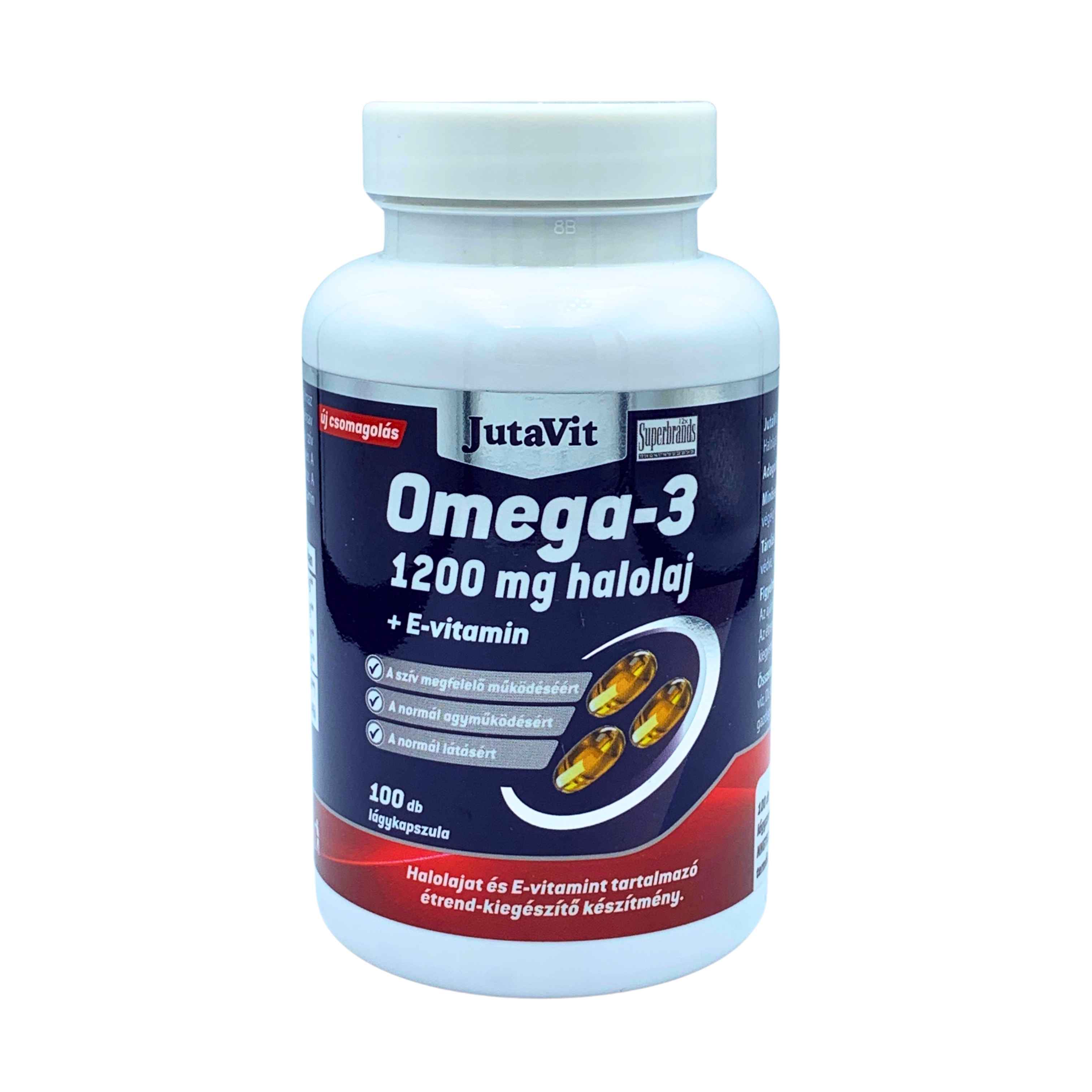 JutaVit Omega-3 Halolaj 1200 mg + E-vitamin kapsz. 100x