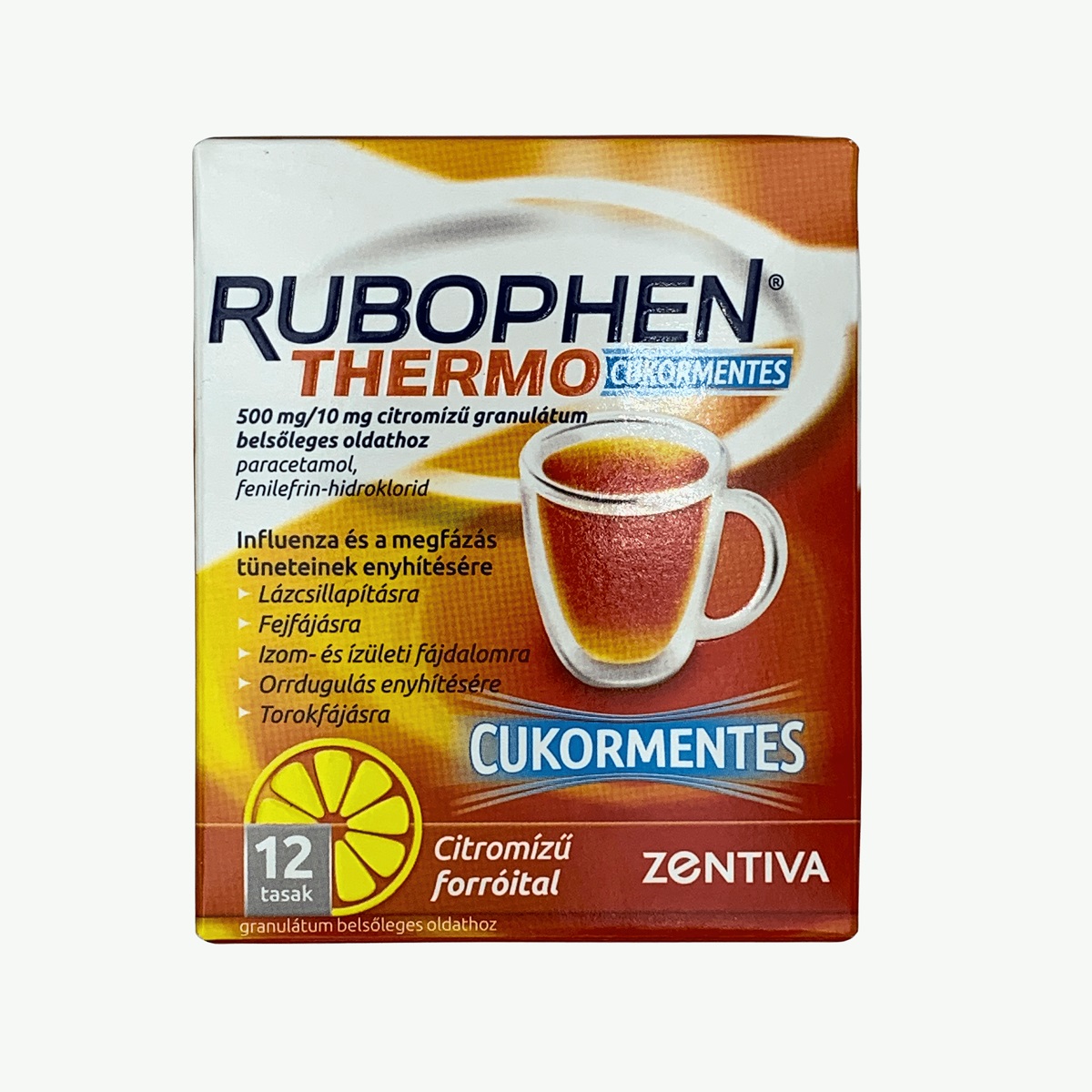 Rubophen Thermo cukorm. 500mg/10mg citromízű gran. 12x 