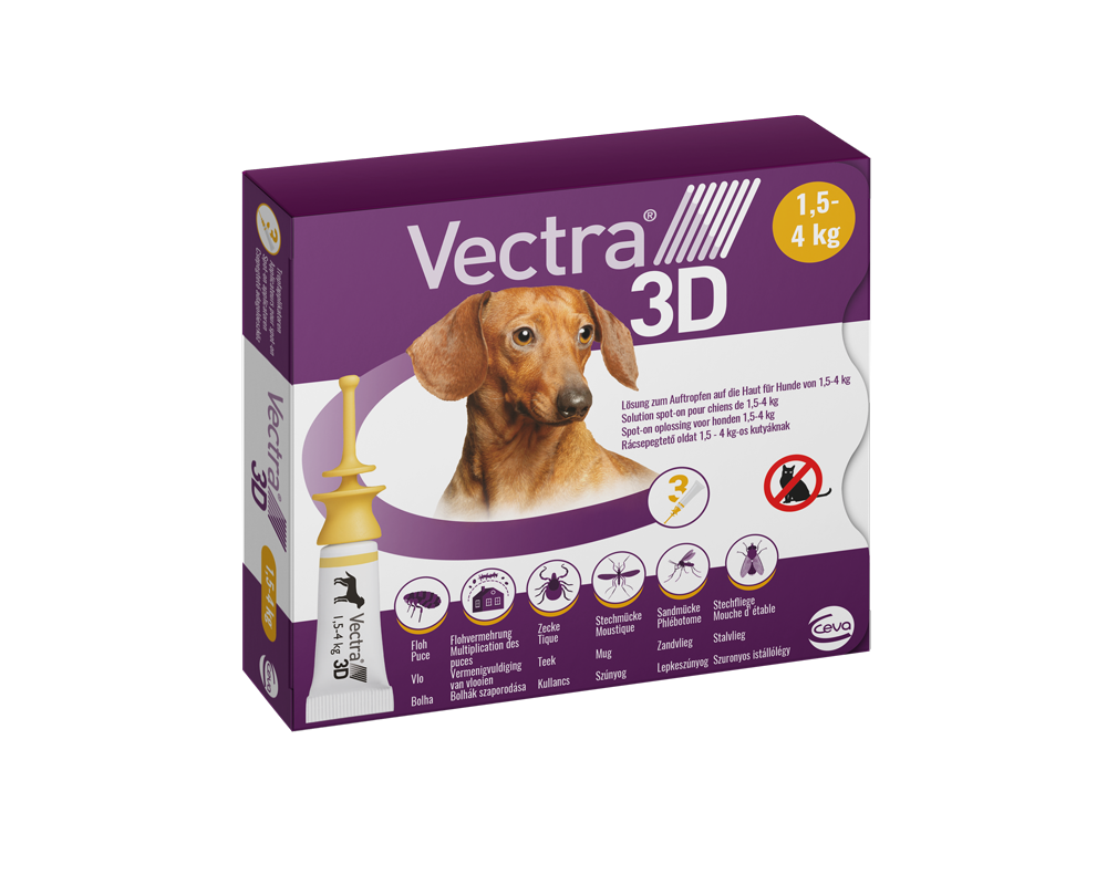 Vectra 3D rácsep.old. 0,8ml XS 1,5-4kg kutya A.U.V 3x