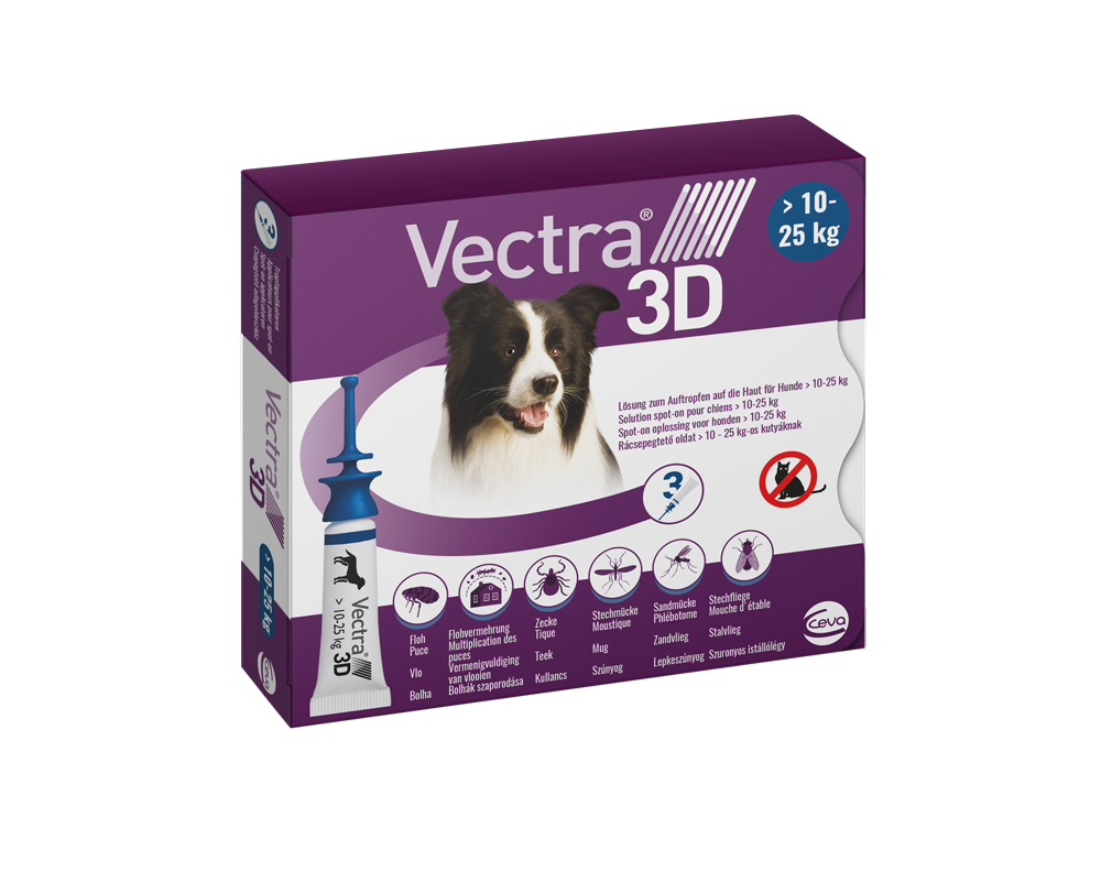 Vectra 3D rácsep. old. 3,6ml M 10-25kg kutya A.U.V 3x