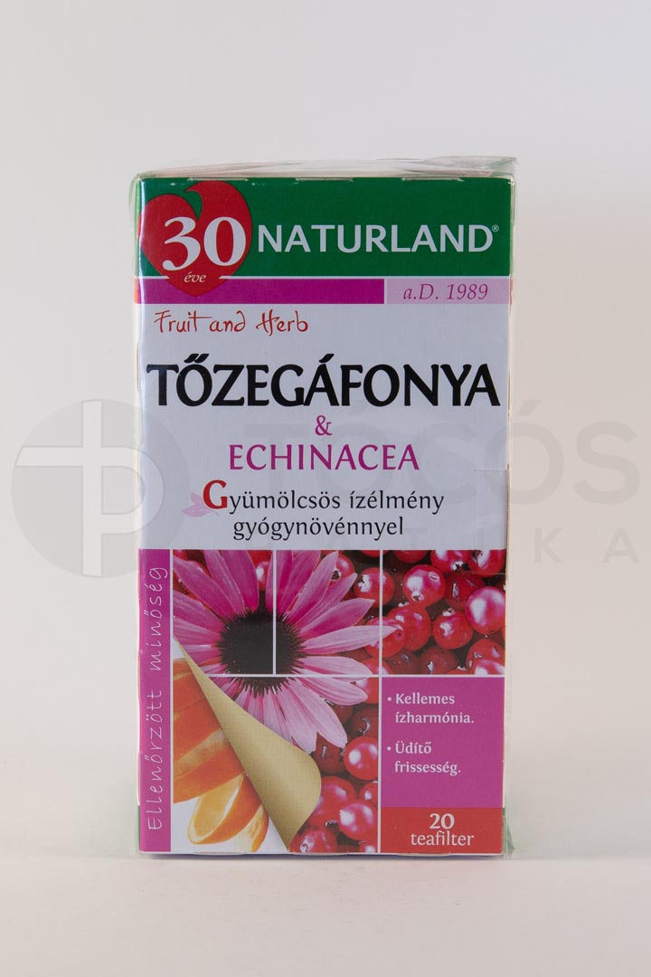 Gyümölcstea tőzegáfonya-echinacea filt. NATURLAND 20x2g